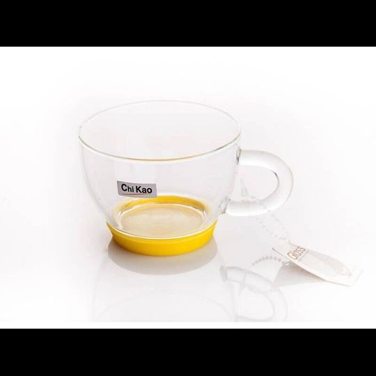 Чашка Chikao стекло ручная работа, 150 мл., желтого цвета - 1