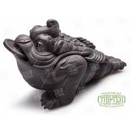 Чайна фігурка «Трьохлапа жаба» велика з чорної глини