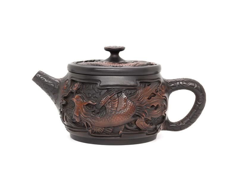Чайник 340 мл "Дракон і Фенікс", цзяньшуйська кераміка - 1