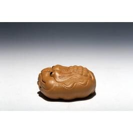 Фігурка «Жаба в листі лотоса», глина